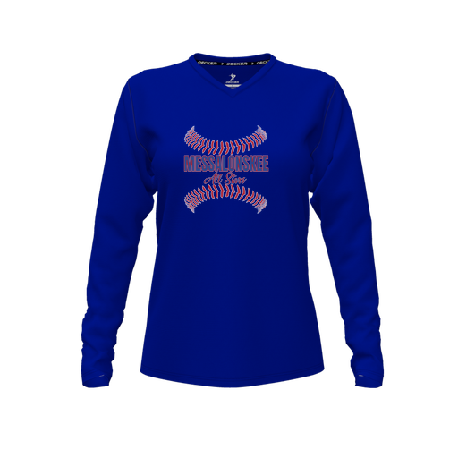 [CUS-DFW-TEES-CMF-VNK-LSL-RYL-FYXS-LOGO3] Comfort T-Shirt (Female Youth XS, Royal, V Neck, Logo 3, Long Sleeve)