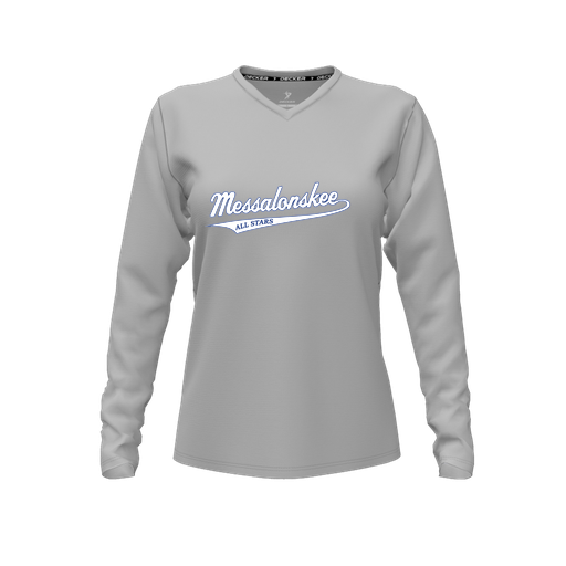 [CUS-DFW-TEES-CMF-VNK-LSL-GRY-FYXS-LOGO1] Comfort T-Shirt (Female Youth XS, Gray, V Neck, Logo 1, Long Sleeve)